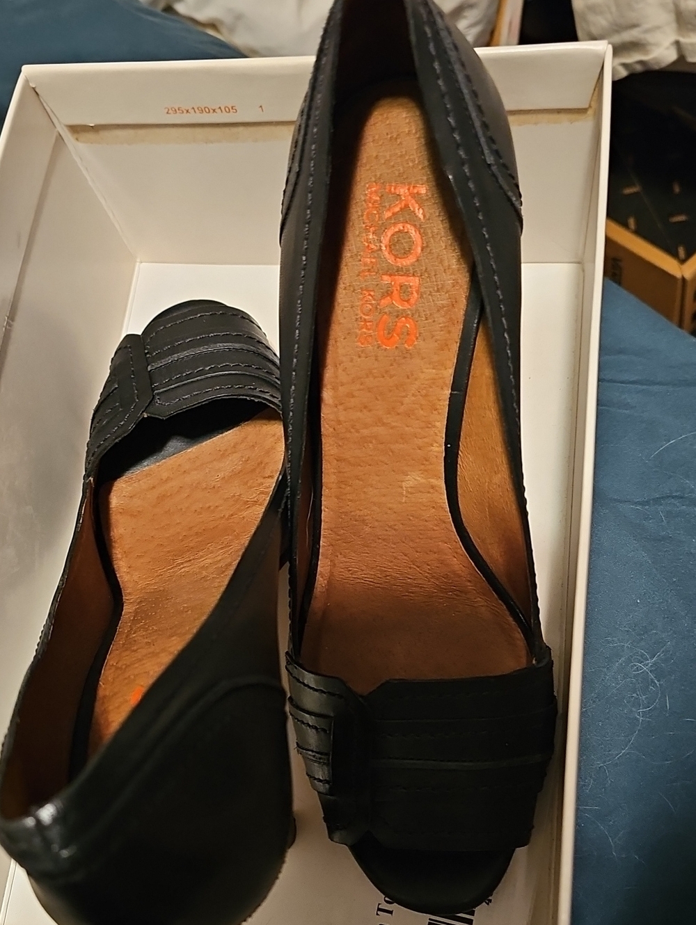 Michael Kors Black Leather Peep-Toe Loafers